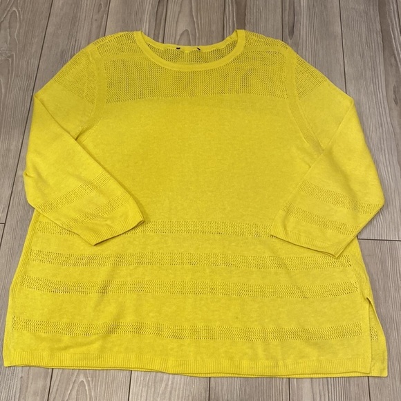 Talbots yellow linen sweater size L - Picture 1 of 6